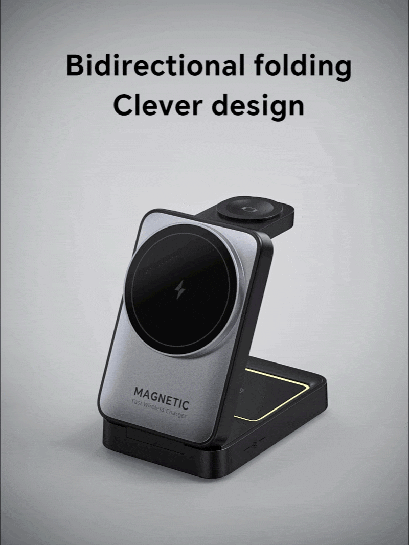 Folding 3-in-1 Magnetic Wireless Charger