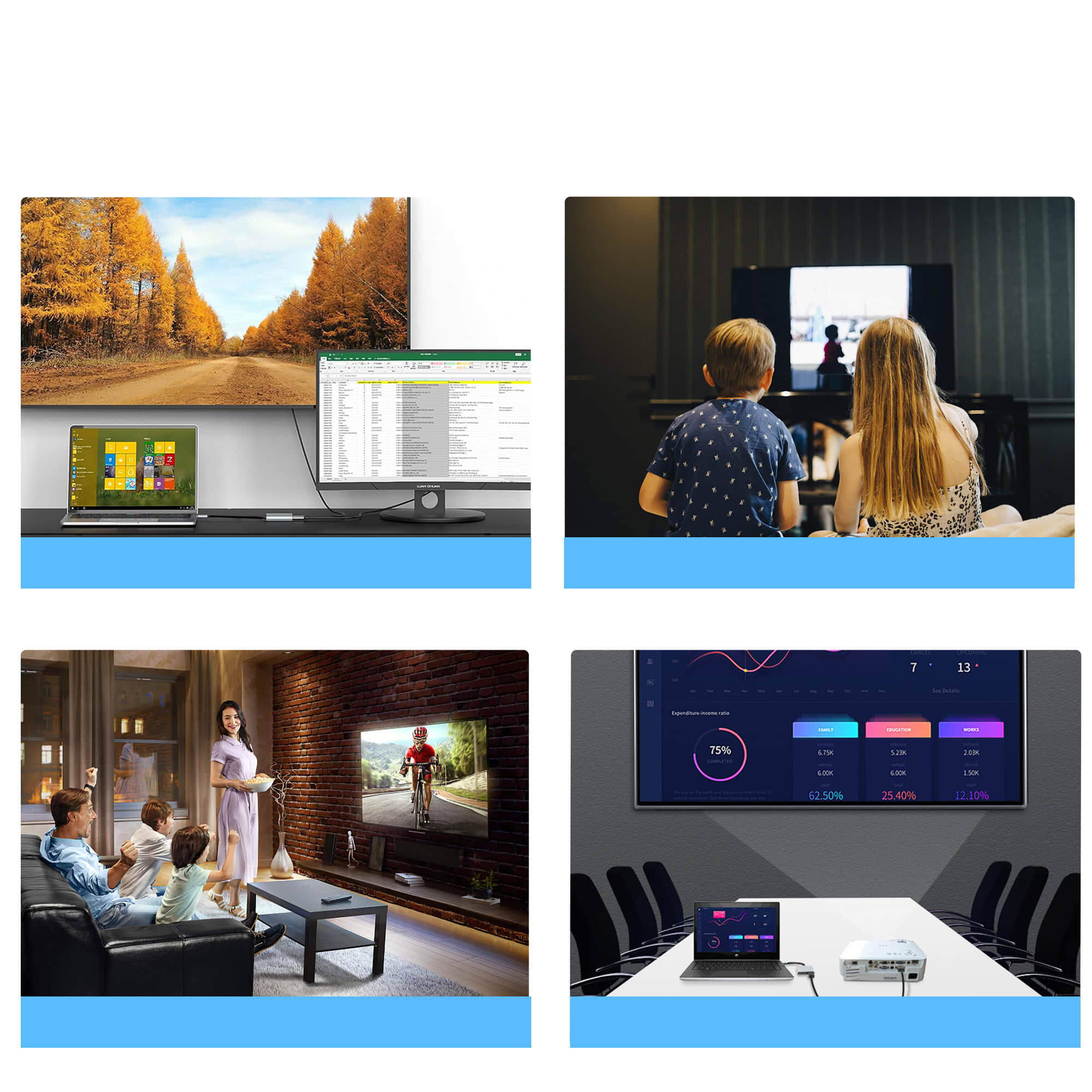 2-in-1 USB-C Hub with Single Display Max 4K60HZ for Windows, Mac, Ipad Pro, Chromebook, Thunderbolt
